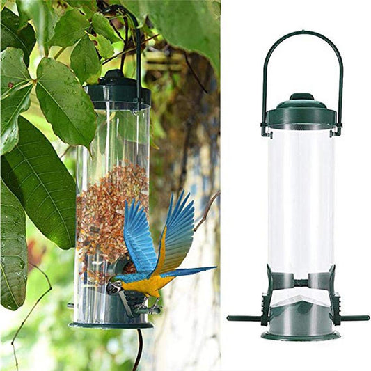 Bird Feeder Hanging Food Dispenser Parrot Food Box for Outdoor Balcony